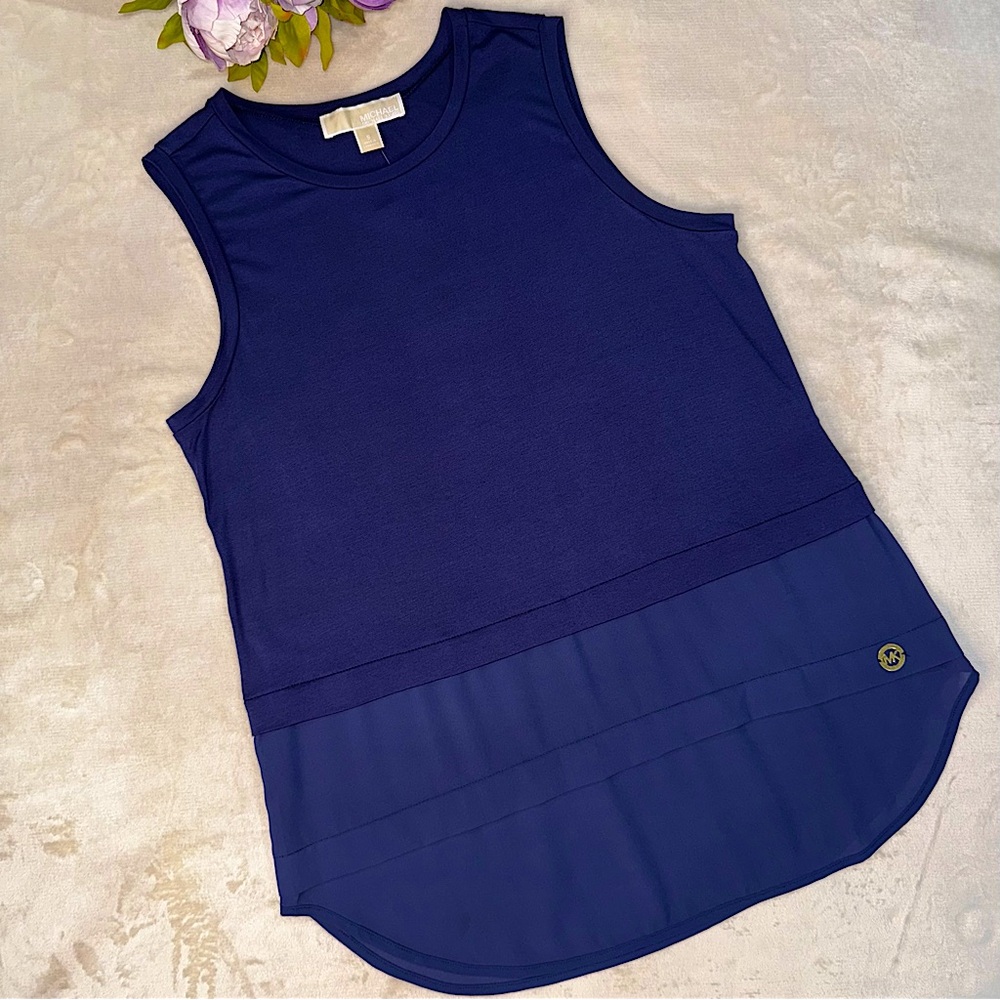 NWT Michael Kors Navy Blue Layered Top